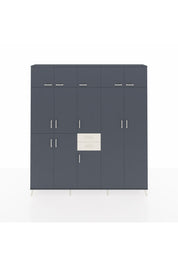 Arges Dolap 10 Raflı 2 Çekmeceli 3 Askılı 220x30x243 Antrasit-Antrasit/Aytaşı