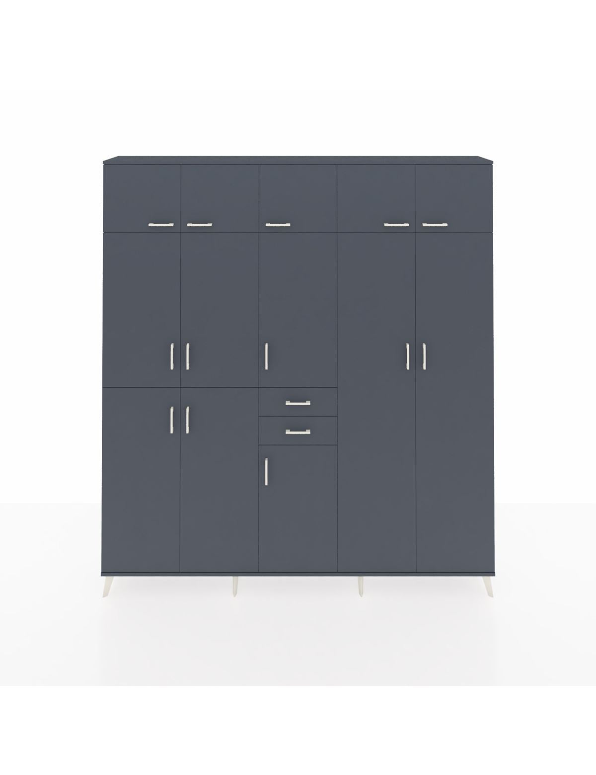 Arges Gardrop 10 Raflı 2 Çekmeceli 3 Askılı 220x30x243 Antrasit-Antrasit