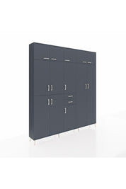 Arges Gardrop 10 Raflı 2 Çekmeceli 3 Askılı 220x30x243 Antrasit-Antrasit