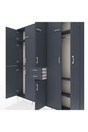 Arges Gardrop 10 Raflı 2 Çekmeceli 3 Askılı 220x30x243 Antrasit-Antrasit