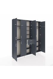 Arges Gardrop 10 Raflı 2 Çekmeceli 3 Askılı 220x30x243 Antrasit-Antrasit