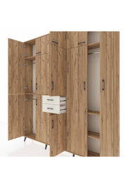 Arges Dolap 10 Raflı 2 Çekmeceli 3 Askılı 220x30x243 Çam-Çam/Aytaşı