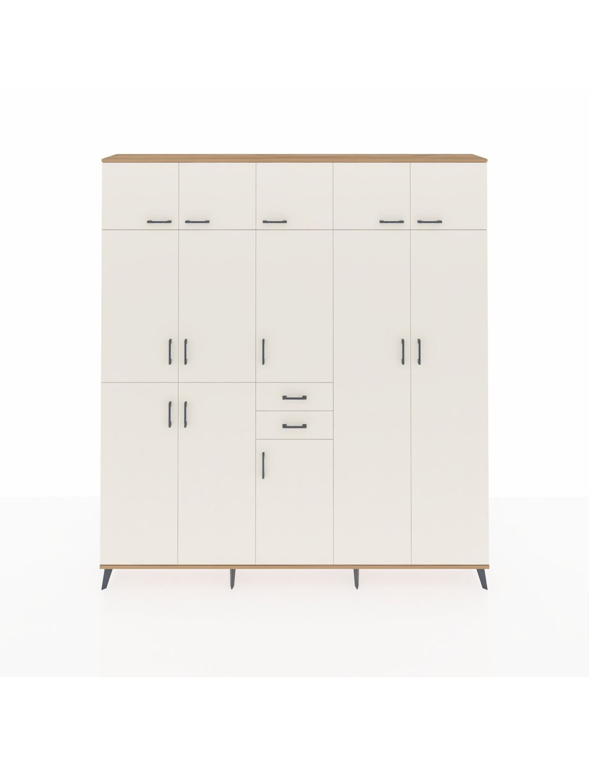 Arges Gardrop 10 Raflı 2 Çekmeceli 3 Askılı 220x30x243 Çam-Aytaşı