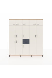 Arges Dolap 10 Raflı 2 Çekmeceli 3 Askılı 220x30x243 Çam-Aytaşı/Antrasit