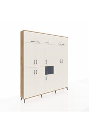 Arges Dolap 10 Raflı 2 Çekmeceli 3 Askılı 220x30x243 Çam-Aytaşı/Antrasit