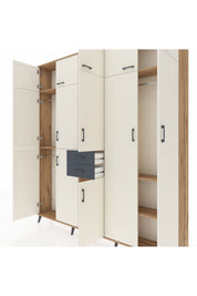 Arges Dolap 10 Raflı 2 Çekmeceli 3 Askılı 220x30x243 Çam-Aytaşı/Antrasit