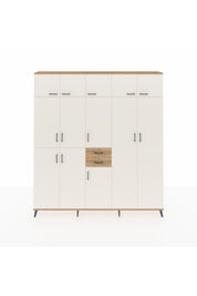 Arges Dolap 10 Raflı 2 Çekmeceli 3 Askılı 220x30x243 Çam-Aytaşı/Çam