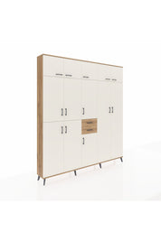 Arges Dolap 10 Raflı 2 Çekmeceli 3 Askılı 220x30x243 Çam-Aytaşı/Çam