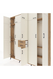 Arges Dolap 10 Raflı 2 Çekmeceli 3 Askılı 220x30x243 Çam-Aytaşı/Çam