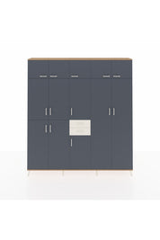 Arges Dolap 10 Raflı 2 Çekmeceli 3 Askılı 220x30x243 Çam-Antrasit/Aytaşı