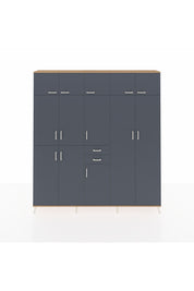 Arges Gardrop 10 Raflı 2 Çekmeceli 3 Askılı 220x30x243 Çam-Antrasit