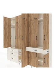 Arges Dolap 11 Raflı 4 Çekmeceli 2 Askılı 220x30x243 Aytaşı-Çam/Aytaşı