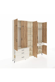 Arges Dolap 11 Raflı 4 Çekmeceli 2 Askılı 220x30x243 Aytaşı-Çam/Aytaşı