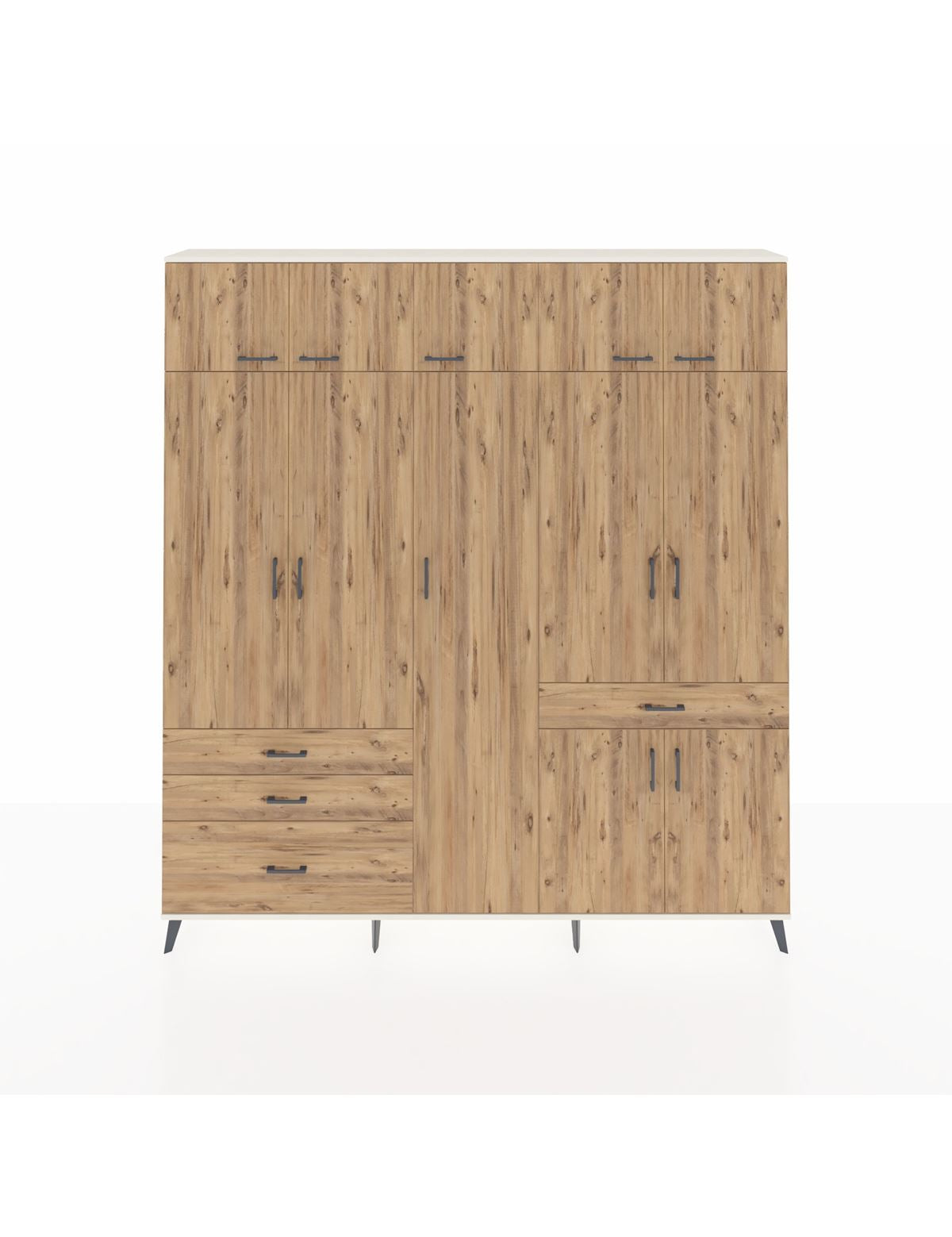 Arges Gardrop 11 Raflı 4 Çekmeceli 2 Askılı 220x30x243 Aytaşı-Çam