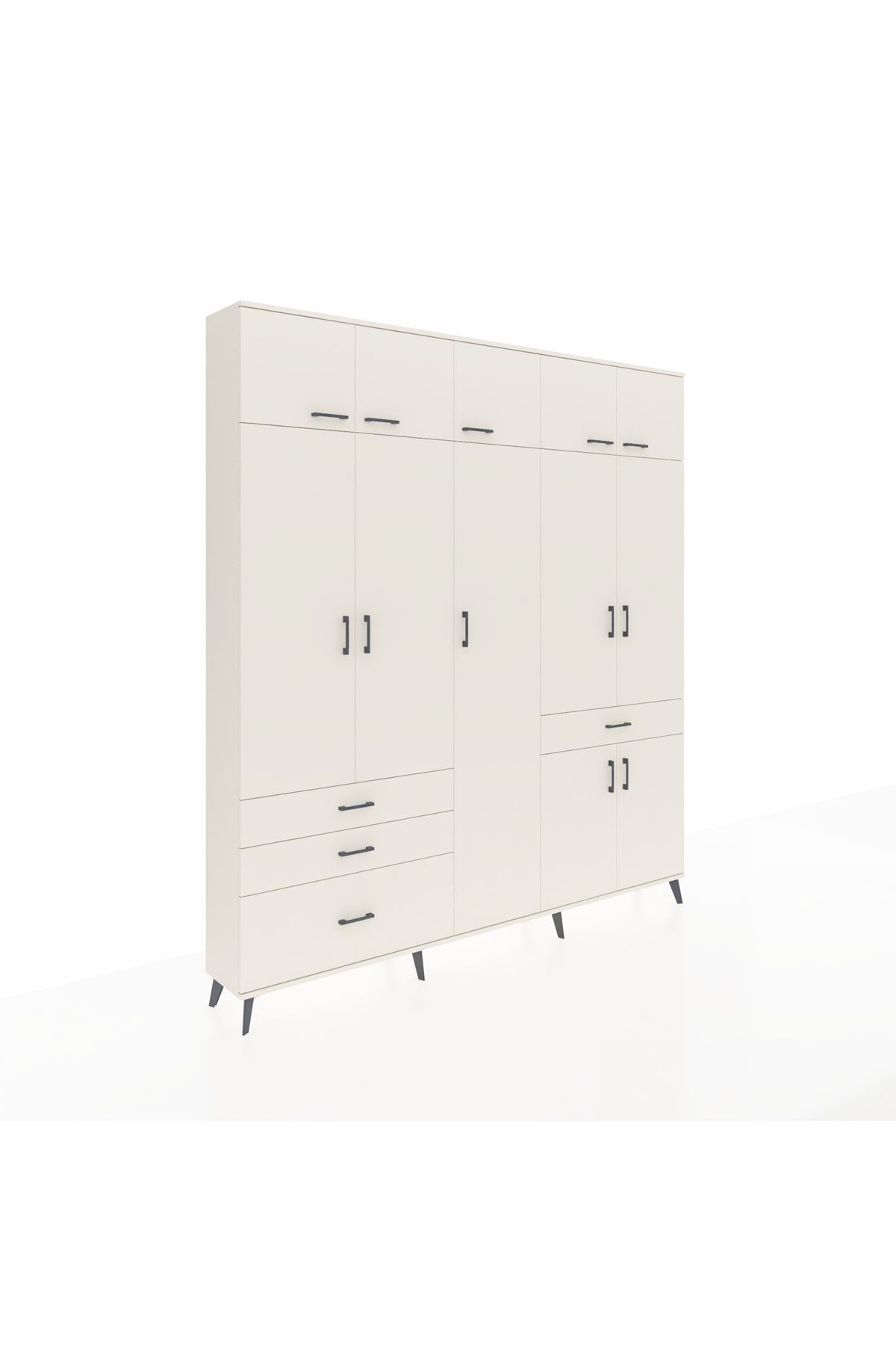 Arges Gardrop 11 Raflı 4 Çekmeceli 2 Askılı 220x30x243 Aytaşı-Aytaşı