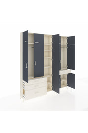 Arges Dolap 11 Raflı 4 Çekmeceli 2 Askılı 220x30x243 Aytaşı-Antrasit/Aytaşı