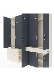 Arges Dolap 11 Raflı 4 Çekmeceli 2 Askılı 220x30x243 Aytaşı-Antrasit/Aytaşı