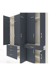 Arges Gardrop 11 Raflı 4 Çekmeceli 2 Askılı 220x30x243 Aytaşı-Antrasit