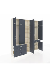 Arges Gardrop 11 Raflı 4 Çekmeceli 2 Askılı 220x30x243 Aytaşı-Antrasit