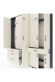 Arges Gardrop 11 Raflı 4 Çekmeceli 2 Askılı 220x30x243 Antrasit-Aytaşı