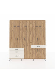 Arges Dolap 11 Raflı 4 Çekmeceli 2 Askılı 220x30x243 Çam-Çam/Aytaşı