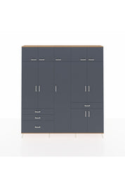 Arges Gardrop 11 Raflı 4 Çekmeceli 2 Askılı 220x30x243 Çam-Antrasit