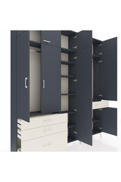 Arges Dolap 11 Raflı 4 Çekmeceli 2 Askılı 220x30x243 Antrasit-Antrasit/Aytaşı