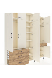 Arges Dolap 11 Raflı 4 Çekmeceli 2 Askılı 220x30x243 Aytaşı-Aytaşı/Çam