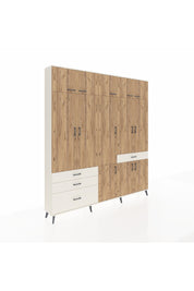 Arges Dolap 8 Raflı 4 Çekmeceli 3 Askılı 220x30x243 Aytaşı-Çam/Aytaşı