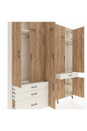 Arges Dolap 8 Raflı 4 Çekmeceli 3 Askılı 220x30x243 Aytaşı-Çam/Aytaşı