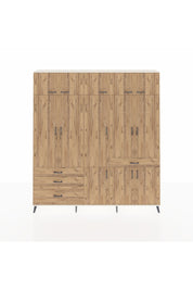 Arges Gardrop 8 Raflı 4 Çekmeceli 3 Askılı 220x30x243 Aytaşı-Çam