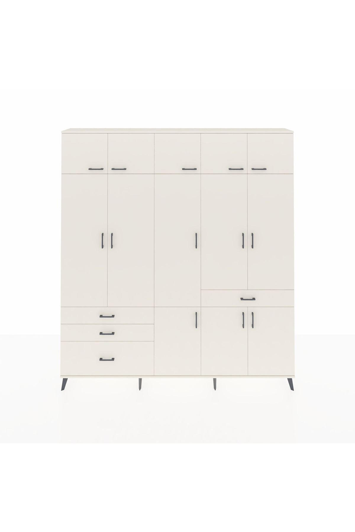 Arges Gardrop 8 Raflı 4 Çekmeceli 3 Askılı 220x30x243 Aytaşı-Aytaşı