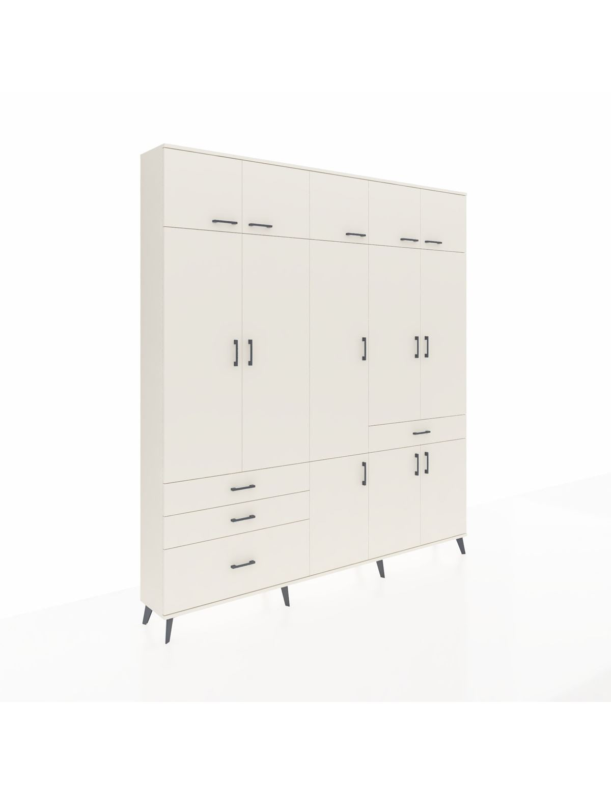 Arges Gardrop 8 Raflı 4 Çekmeceli 3 Askılı 220x30x243 Aytaşı-Aytaşı