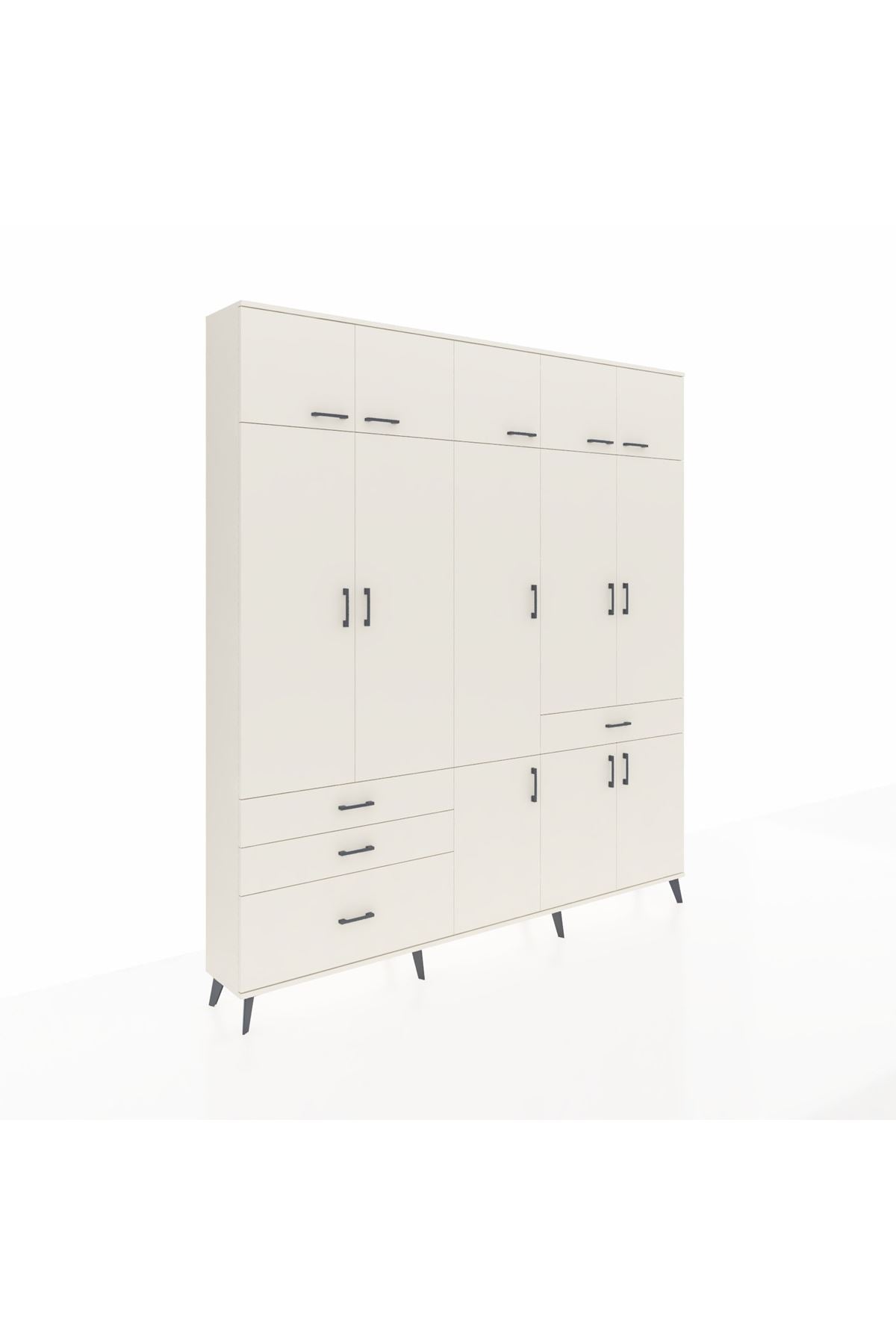 Arges Gardrop 8 Raflı 4 Çekmeceli 3 Askılı 220x30x243 Aytaşı-Aytaşı