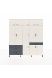 Arges Dolap 8 Raflı 4 Çekmeceli 3 Askılı 220x30x243 Aytaşı-Aytaşı/Antrasit