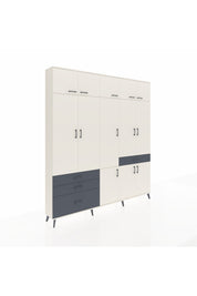 Arges Dolap 8 Raflı 4 Çekmeceli 3 Askılı 220x30x243 Aytaşı-Aytaşı/Antrasit