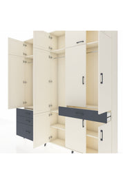 Arges Dolap 8 Raflı 4 Çekmeceli 3 Askılı 220x30x243 Aytaşı-Aytaşı/Antrasit