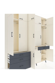 Arges Dolap 8 Raflı 4 Çekmeceli 3 Askılı 220x30x243 Aytaşı-Aytaşı/Antrasit