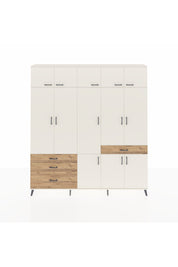 Arges Dolap 8 Raflı 4 Çekmeceli 3 Askılı 220x30x243 Aytaşı-Aytaşı/Çam