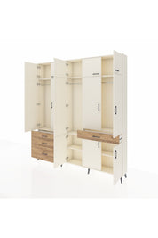 Arges Dolap 8 Raflı 4 Çekmeceli 3 Askılı 220x30x243 Aytaşı-Aytaşı/Çam
