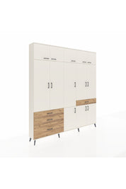 Arges Dolap 8 Raflı 4 Çekmeceli 3 Askılı 220x30x243 Aytaşı-Aytaşı/Çam