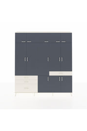 Arges Dolap 8 Raflı 4 Çekmeceli 3 Askılı 220x30x243 Aytaşı-Antrasit/Aytaşı