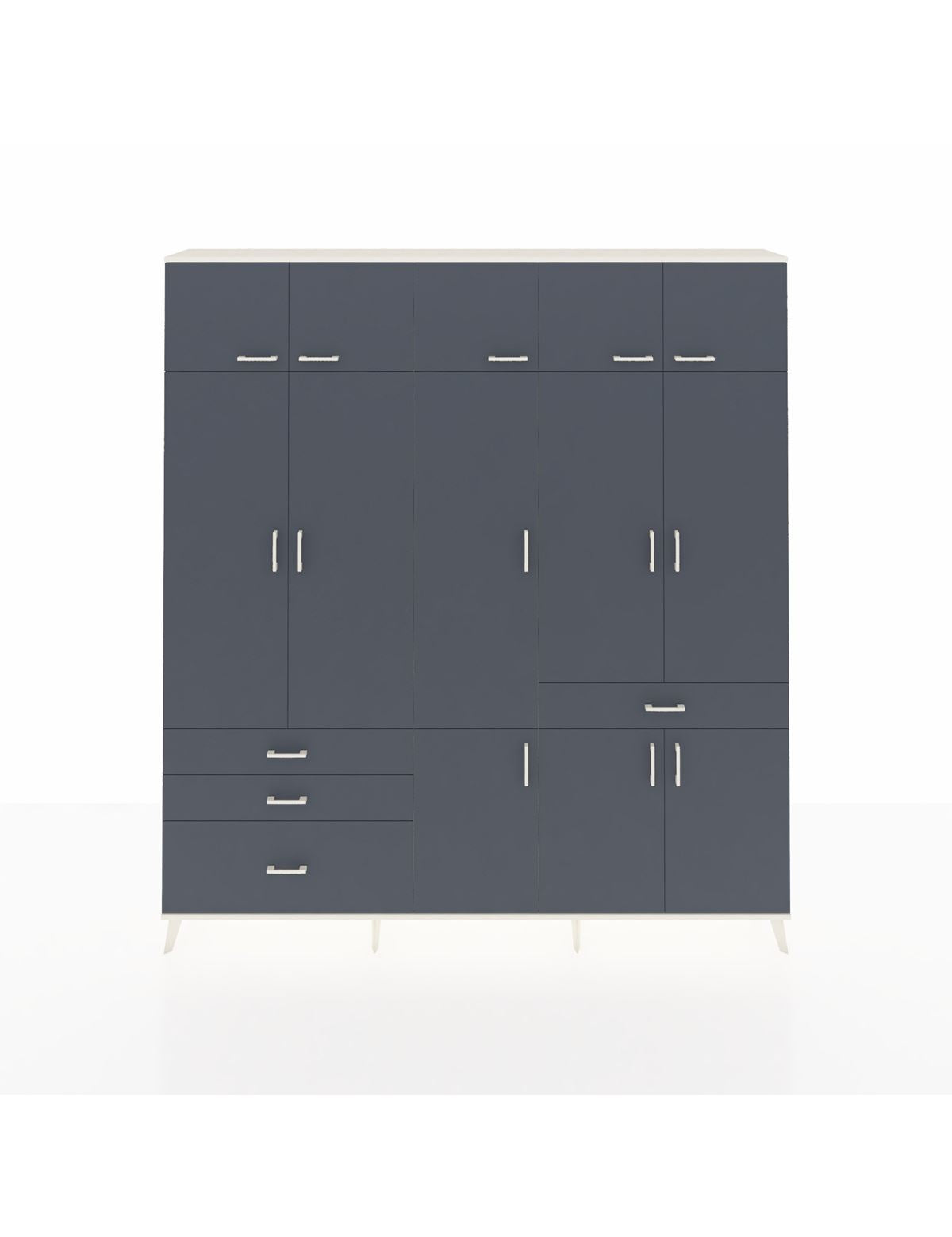 Arges Gardrop 8 Raflı 4 Çekmeceli 3 Askılı 220x30x243 Aytaşı-Antrasit