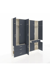 Arges Gardrop 8 Raflı 4 Çekmeceli 3 Askılı 220x30x243 Aytaşı-Antrasit