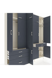 Arges Gardrop 8 Raflı 4 Çekmeceli 3 Askılı 220x30x243 Aytaşı-Antrasit