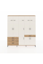 Arges Dolap 8 Raflı 4 Çekmeceli 3 Askılı 220x30x243 Çam-Aytaşı/Çam