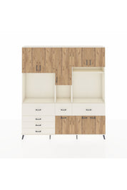 Arges Dolap 10 Raflı 6 Çekmeceli 8 Kapaklı 220x30x243 Aytaşı-Çam/Aytaşı