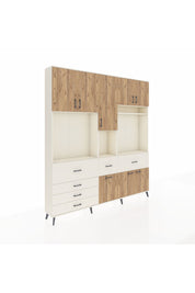 Arges Dolap 10 Raflı 6 Çekmeceli 8 Kapaklı 220x30x243 Aytaşı-Çam/Aytaşı