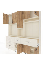 Arges Dolap 10 Raflı 6 Çekmeceli 8 Kapaklı 220x30x243 Aytaşı-Çam/Aytaşı