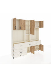 Arges Dolap 10 Raflı 6 Çekmeceli 8 Kapaklı 220x30x243 Aytaşı-Çam/Aytaşı